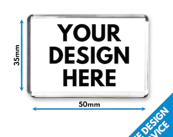 50 x 35mm Custom Printed Magnet • Personalised Fridge Magnets Medium Size Print