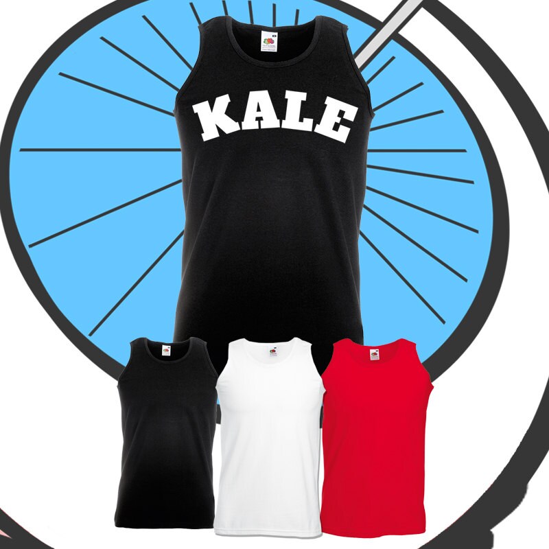 Image of Mens Kale Printed Vest - Tank Top Vegan Healthy Diet Lifestyle Vegetarian Veggie Summer Beach Gym University Style Gift Present