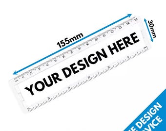 Custom Printed Acrylic 6 Inch Ruler - School College University Charity Club Christmas Gift Any Design Photo Text - Design Service Available