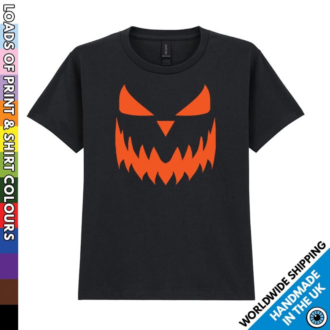 Maglietta con costume di Halloween per bambini con faccia di zucca