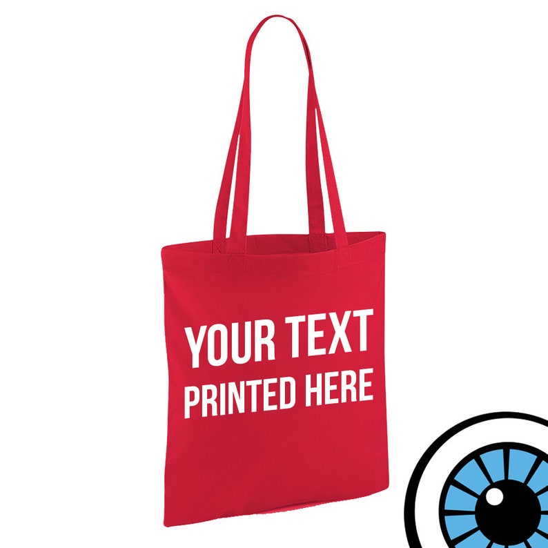 Custom Printed Tote Bag With Your Text Personalised | Etsy