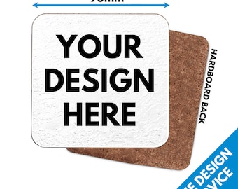 Custom Printed Coaster • Textured Finish • Personalised Drinks Mats Coasters Photo