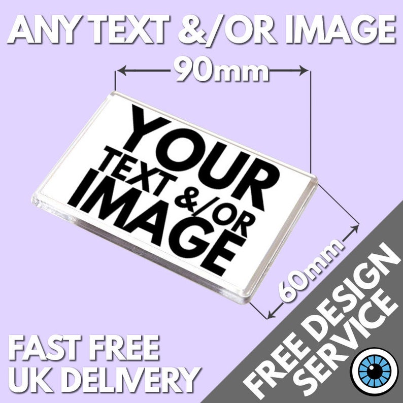 90 X 60mm Custom Printed Fridge Large Size Etsy UK