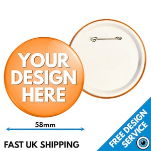 58mm Custom Badges • Personalised Printed Badge • Hen Stag Promotional Button