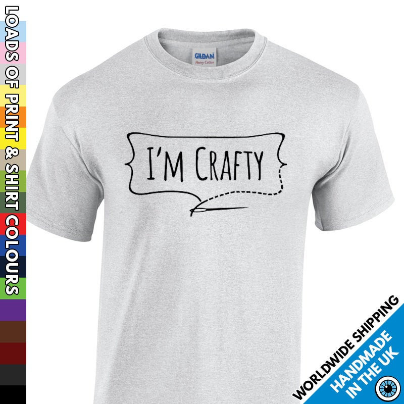 Image of Mens I'm Crafty T Shirt • Crafter Craft Lover Tshirt Etsy Handy Handmade Homemade Custom Skills Business T-Shirt Gift Present Crafting