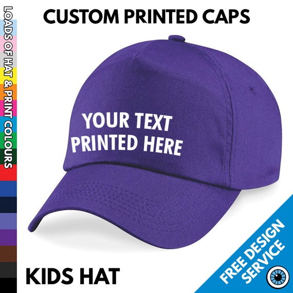 Custom Printed Text Kids Baseball Cap Sports Hat Your Text Slogan Quote  Childs Personalised Personalized Gift Team Trainer Caps -  Canada