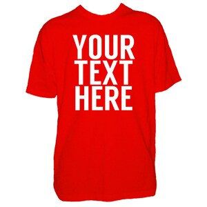 Childrens Custom Text Printed T Shirt Any Name or Text Tshirt Personalised / Personalized Kids Childs Boys Girls Party Gift Present image 4