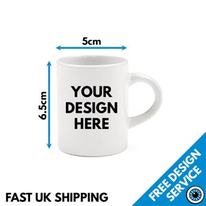 Custom Printed 3oz Small Espresso Mug- Personalised Image Photo Logo Birthday Gift Business Band Promotional Mugs Personalized
