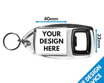 Bottle Opener Custom Printed Keyring • Personalised Print Keyrings 32x40mm
