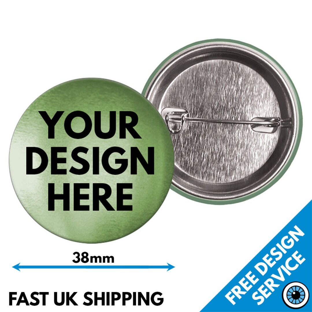 38mm Metallic Custom Badges • Personalised Printed Badge • Hen Stag ...