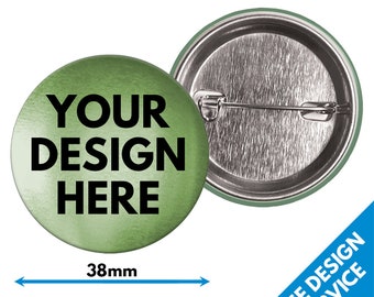 38mm Metallic Custom Badges • Personalised Printed Badge • Hen Stag Promotional