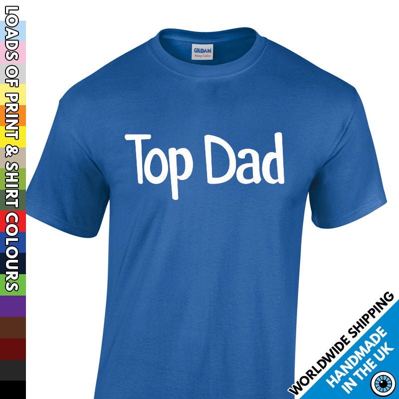 Image of Mens Top Dad T Shirt • Custom Printed Fathers Day Present Personalised Funny Gift Gear Stocking Filler Father Daddy