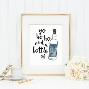 Yo Ho Ho and a Bottle of Rum Pirate Art Print | 8x10 Digital Printable