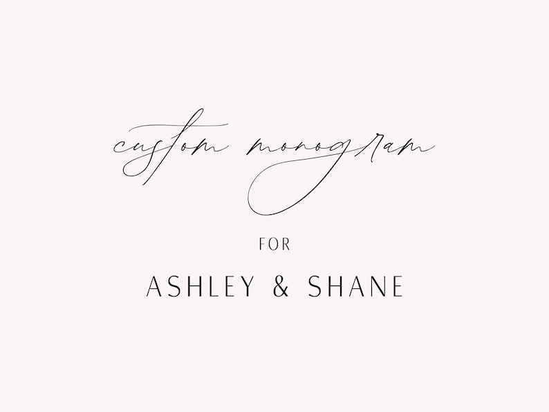 Shane Cursive Custom Wedding Monogram for Ashley & Shane - Etsy