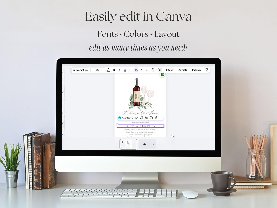 Wine Tasting Scorecard Template | 8x10 and 5x7 Editable Canva Printable ...