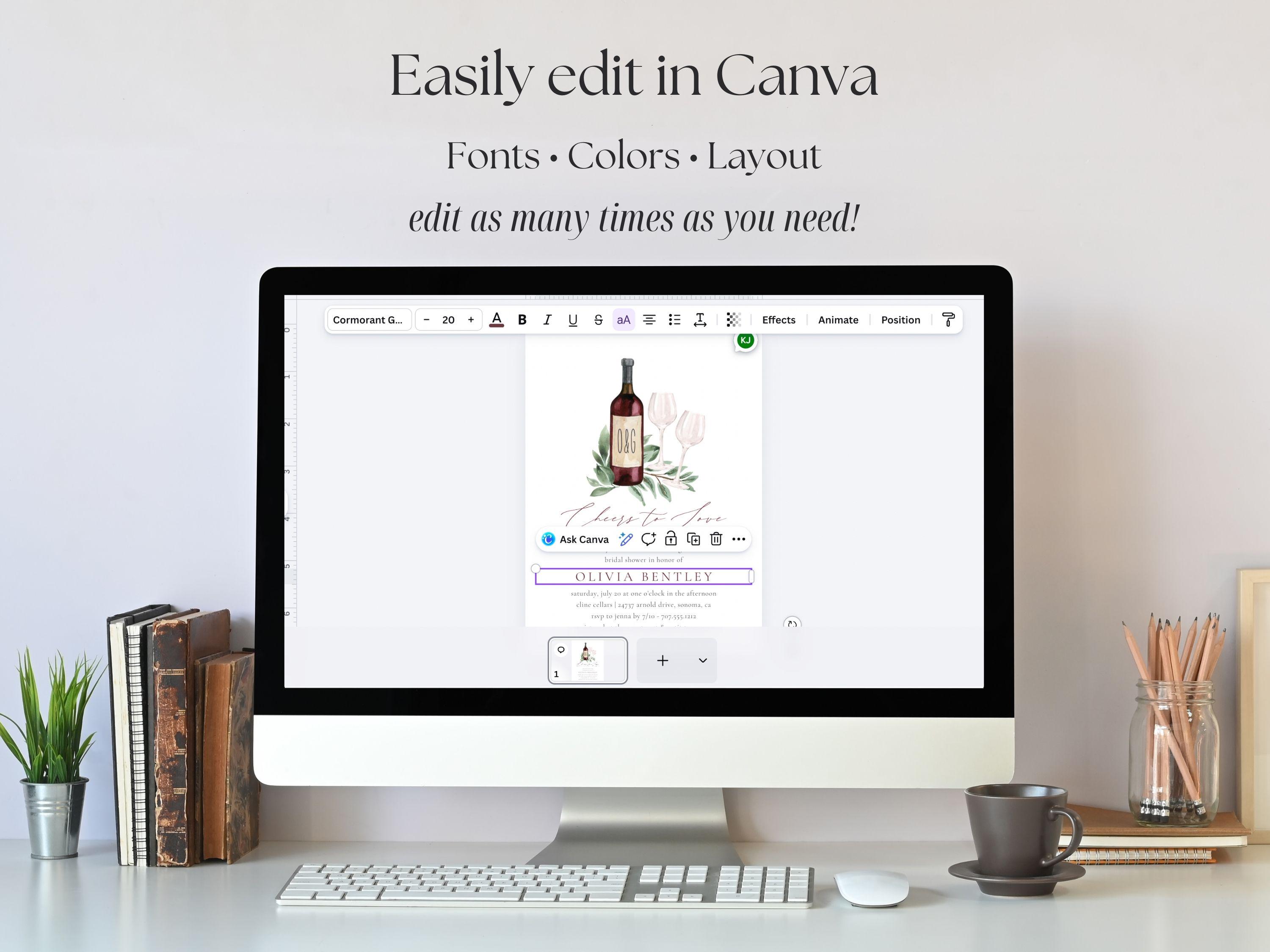 Wine Tasting Scorecard Template | 8x10 and 5x7 Editable Canva Printable ...