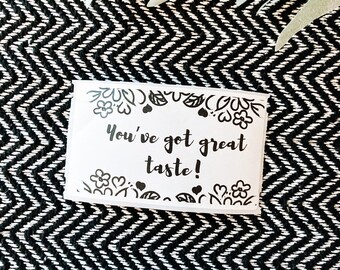 Packaging stickers, you’ve got great taste, packing labels, happy mail for customers