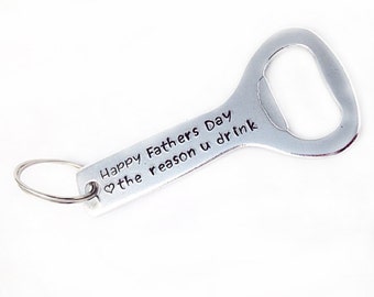 Personalised Fathers Day keyring - bottle opener for dad - funny Father's Day gift - personalized Father's Day key chain - bottle opener
