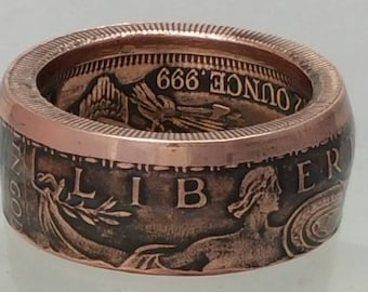 Copper standing liberty coin ring
