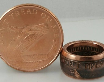 Don't tread on me 1oz copper coin ring