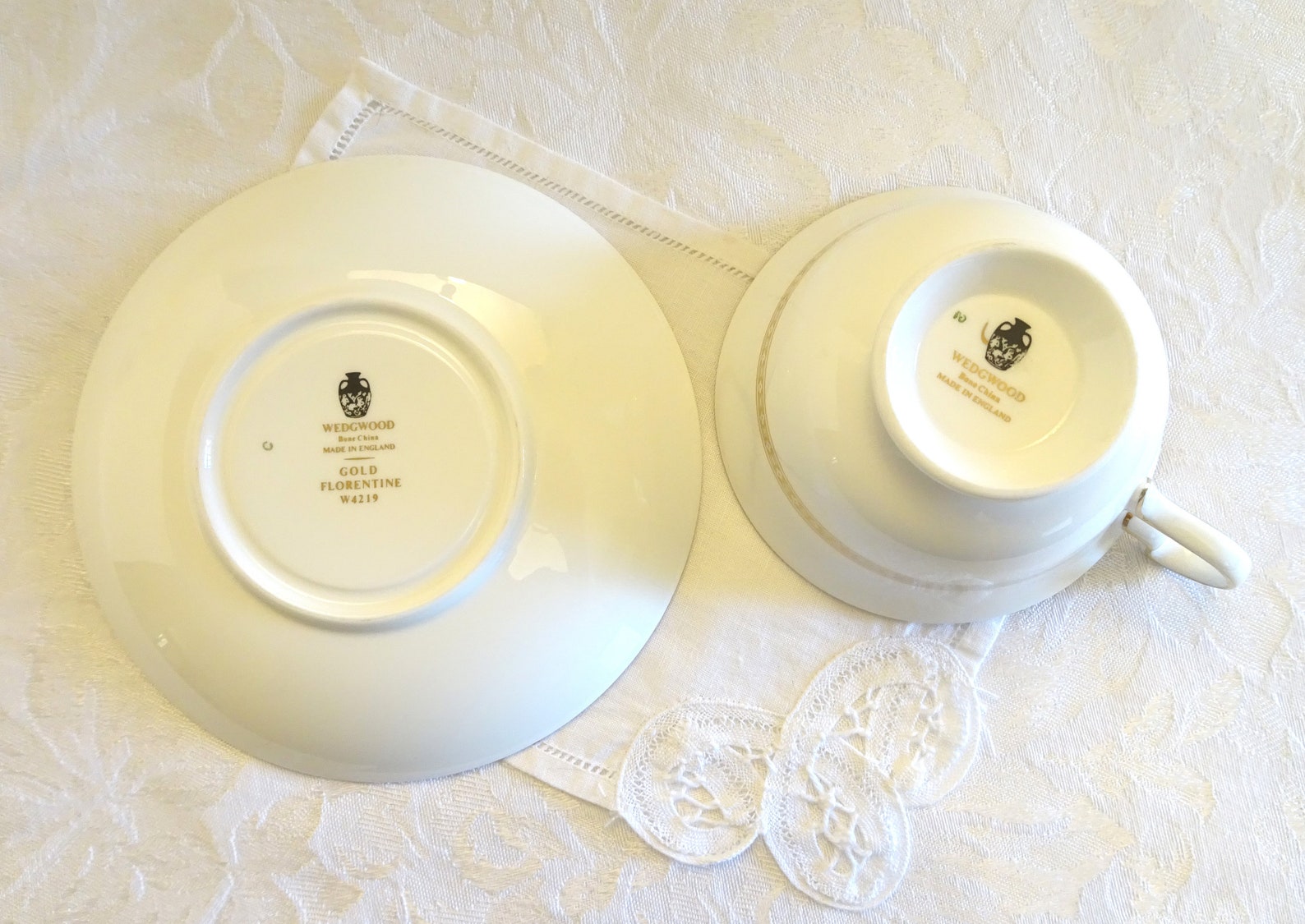 Wedgwood Gold Florentine Tea Cup and Saucer Made in England Etsy