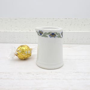 Vintage Shenango individuele creamer/siroopkan: blauwgroene bloemenrand, inca-waren gemaakt in de VS