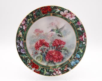 Plato de la colección Colibrí de Lena Liu: Colibrí de orejas blancas, quinta edición limitada.