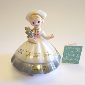 Josef Originals Sweden Little Internationals Series with Hangtag and Stickers, Ceramic Figurine Made in Japan
