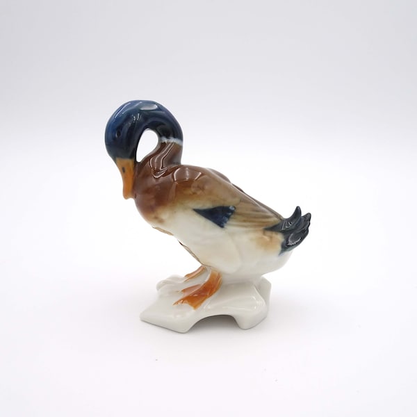 Lorenz Hutschenreuther Kunstabteilung Porcelain Duck Figurine Designer Karl Tutter Bavaria Germany, Collectible Bird Figurine