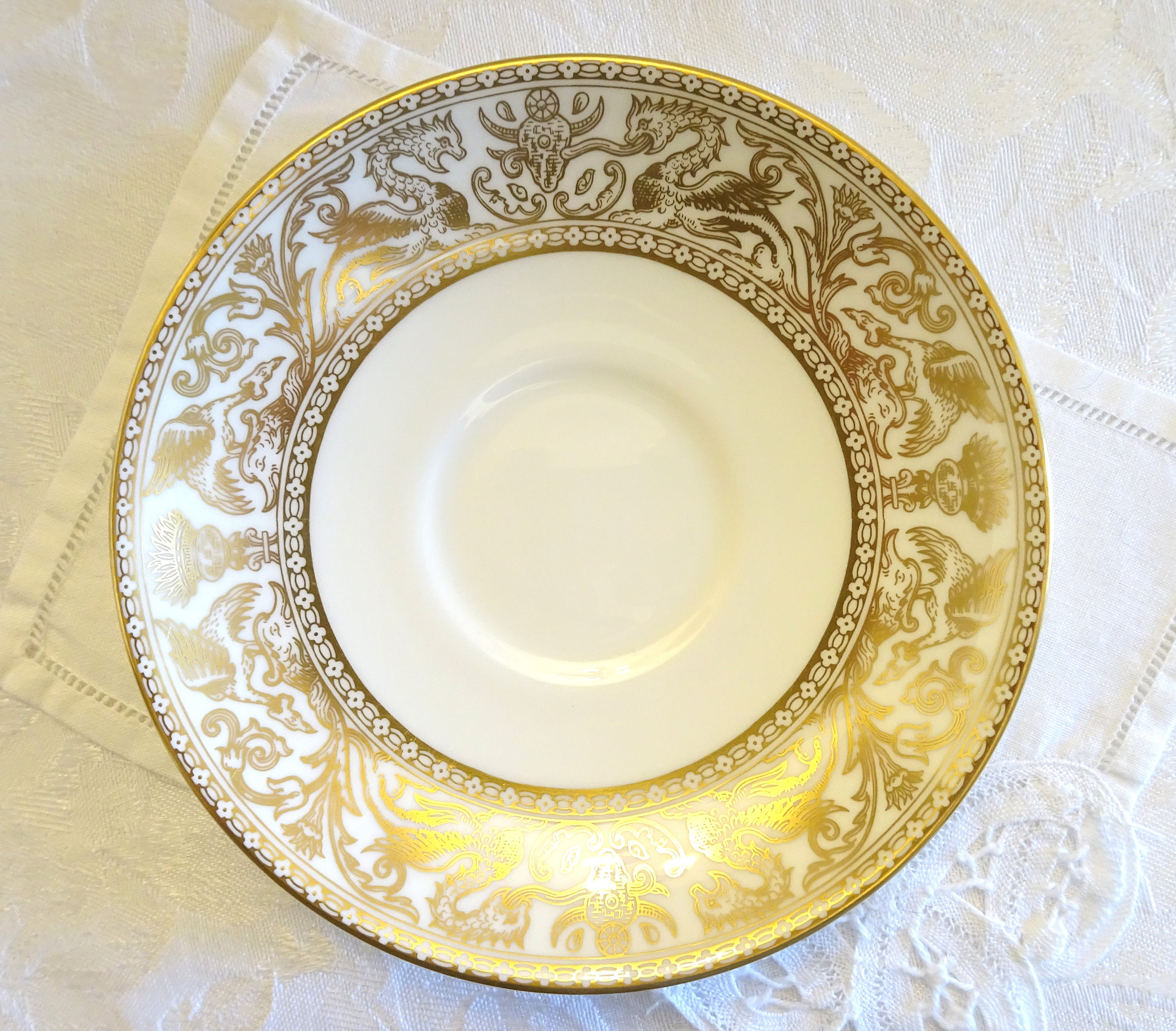 Wedgwood Gold Florentine Tea Cup and Saucer Made in England Etsy