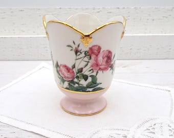 Goebel Pink Rose Votive Candle Holder: Smithsonian Collection