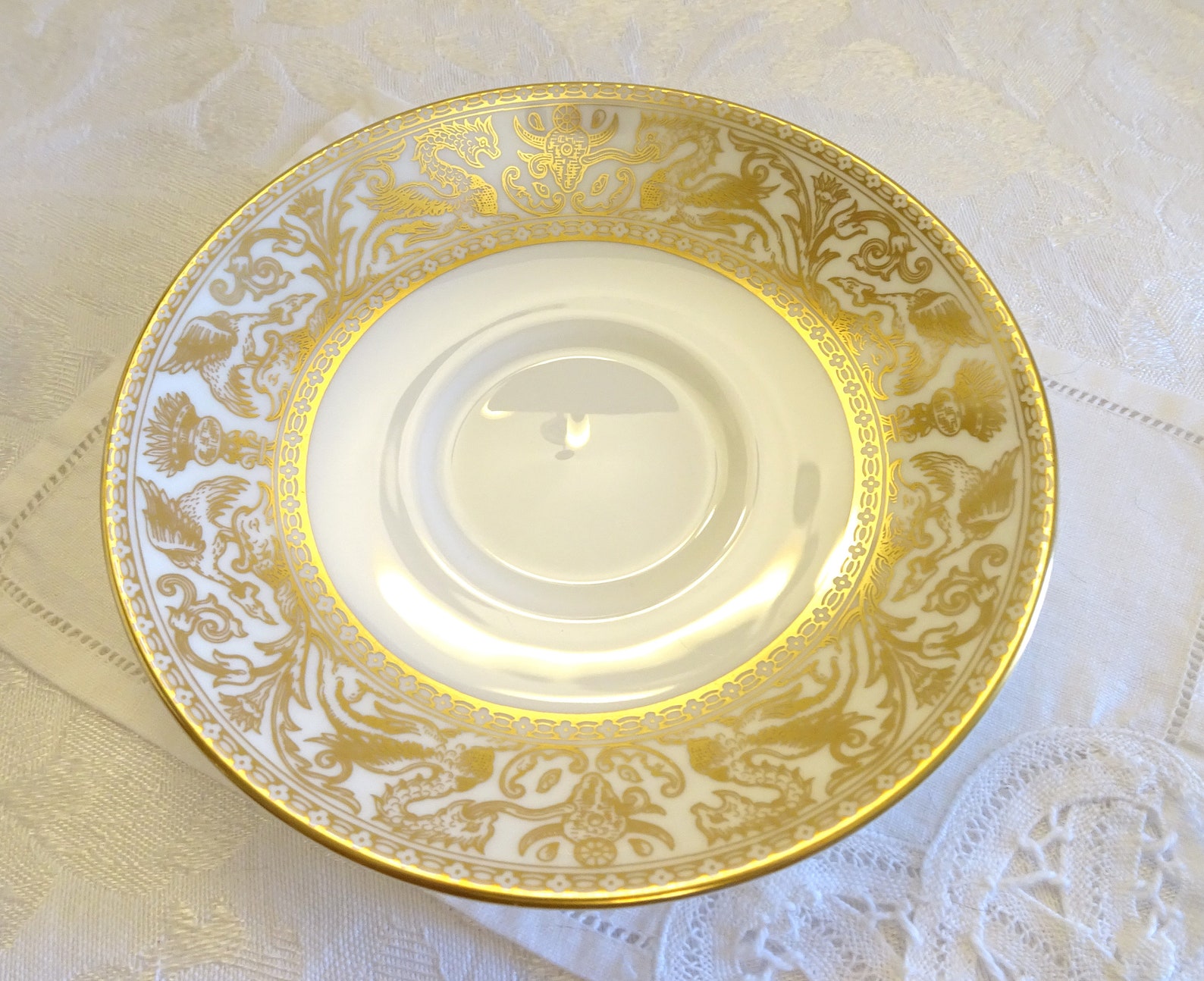 Wedgwood Gold Florentine Tea Cup and Saucer Made in England Etsy