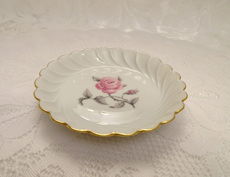 Pin Dish Made in France Haviland Limoges Snack Haviland Pink Rose Scalloped Sweets Dish Butter Pat