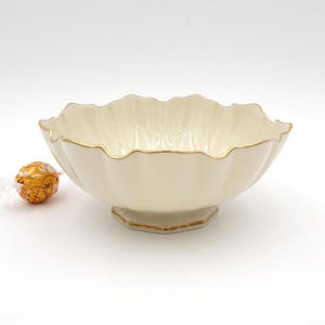 Lenox Symphony Bon Bon Dish: 24K Gold Trim Porcelain Candy Bowl Made in USA