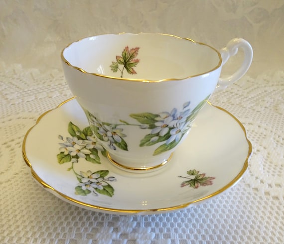 Vintage Regency bone china pink floral teacup and saucer