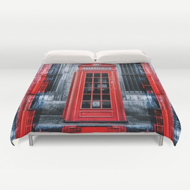 Duvet Cover London Telephone Booth Alone Queen 88 X