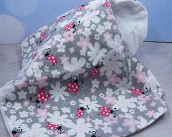 Ladybug Contoured Burp Cloth, Pink, Grey, Girl Burp Cloth, Shower Gift