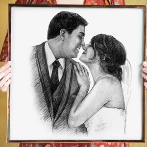 Newly Engaged Gift for couple Just engaged gifts best friend GIFT for engaged couple gift for engagement party gift for couple Custom sketch