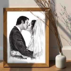 10th anniversary gifts for him custom drawing 10th wedding anniversary gift 10 year anniversary for her 10th anniversary gifts for men art image 10