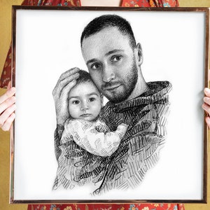 Custom Portrait - Drawing  From Photo - charcoal drawing - Custom Art - Custom drawing - personalized - portrait - gift for dad