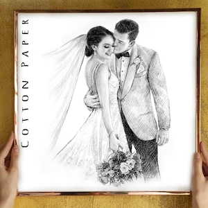 Cotton anniversary gift for him, 2 year anniversary gift for husband, 2nd anniversary gifts for men cotton, Personalized portrait from photo