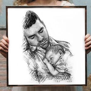 New dad gift, Gifts for dad, gifts for papa, Dad Christmas gift from daughter, Personalized gifts for Dad Birthday gift, Custom portrait