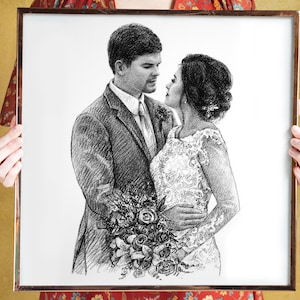 wedding gift Anniversary Gifts for boyfriend Gift engagement gift for couple anniversary gifts for men Bridal shower gift charcoal Drawing