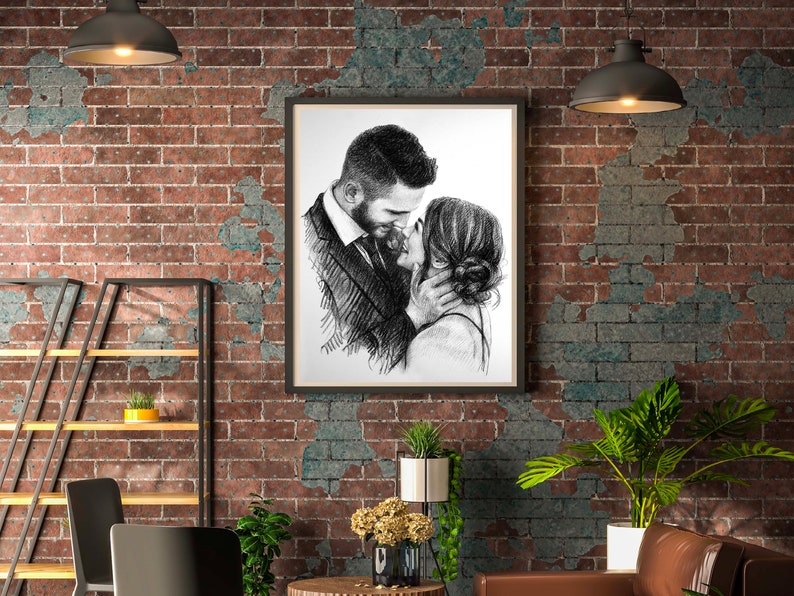 10th anniversary gifts for him custom drawing 10th wedding anniversary gift 10 year anniversary for her 10th anniversary gifts for men art image 4