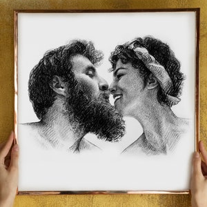 Cotton Anniversary gift second 2nd Anniversary Gift fir Him Anniversary Gifts 1st Anniversary Gift Paper Anniversary Gift for Her Portrait
