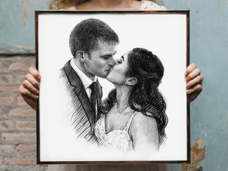 10th anniversary gifts for him custom drawing 10th wedding anniversary gift 10 year anniversary for her 10th anniversary gifts for men art image 6