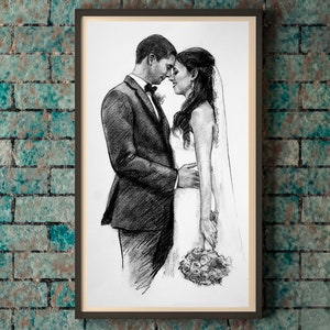 10th anniversary gifts for him custom drawing 10th wedding anniversary gift 10 year anniversary for her 10th anniversary gifts for men art image 1