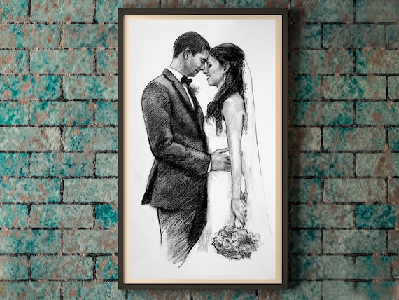 10th Anniversary Gifts for Him Custom Drawing 10th Wedding Anniversary Gift  10 Year Anniversary for Her 10th Anniversary Gifts for Men Art 