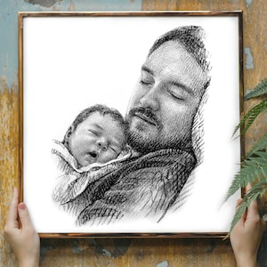 Dad to be gift Best dad New baby gift Personalized gift Dad Birthday custom Gift for dad to be Daddy to be gift Fathers day gift Drawing