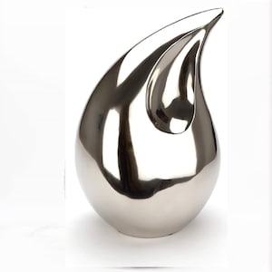 Unique Teardrop Cremation Urns For Human Ashes Adult Both Male Female Silver Finish Memorial Funeral Urns Large and Small Sizes Available